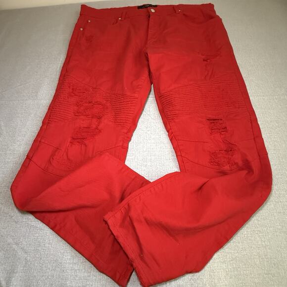 Jordan Craig Jeans Men's 42x32 Red Legacy Edition Jeans Aaron Distressed - Picture 1 of 11